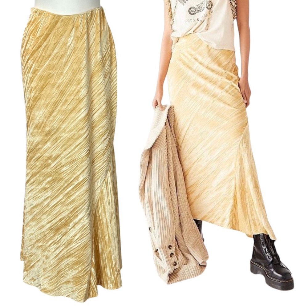 Free People Hay There Noa Velvet Slip Skirt